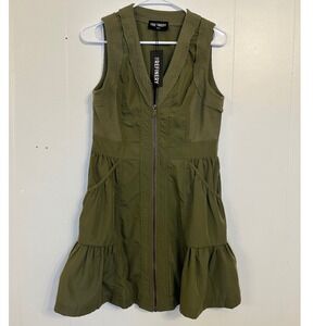READ* NWT The Refinery Olive Green Athletic Zipper Dress Size Small